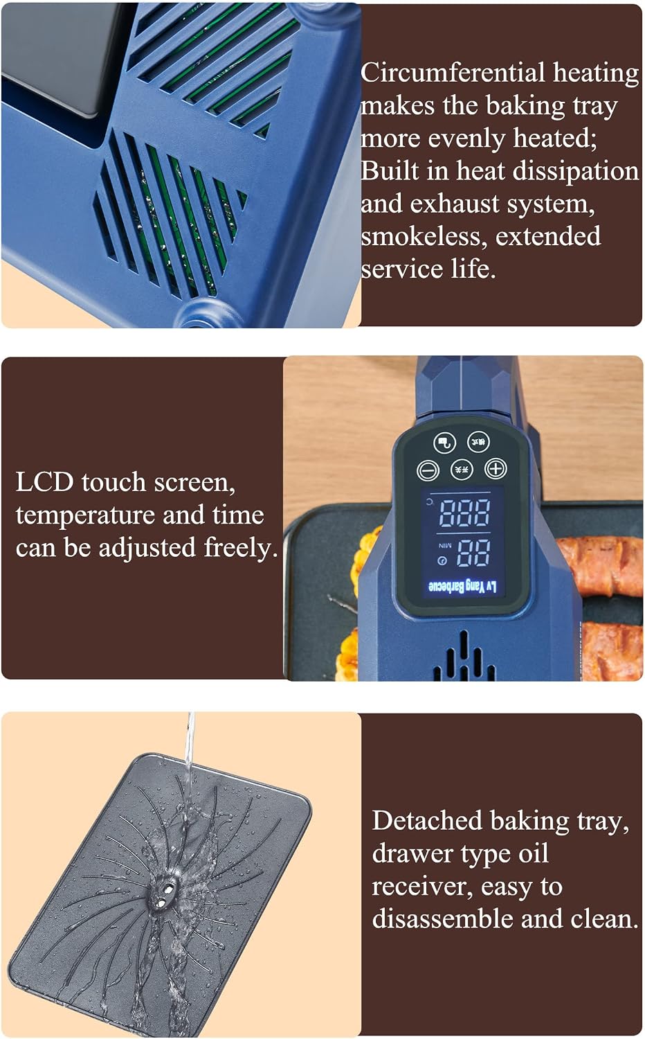 Smokeless Indoor Grill Household Infrared Electric Barbecue Plate Non-stick Barbecue Pan