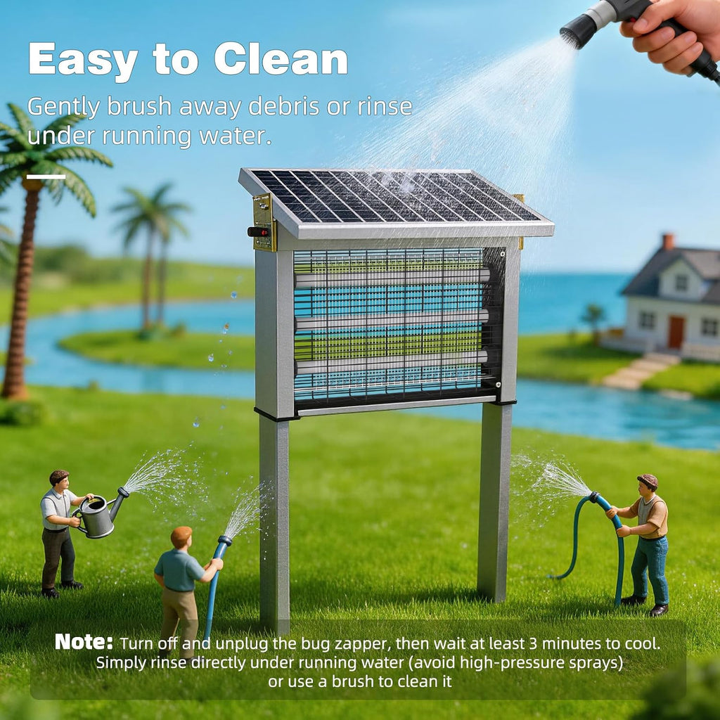 Powerful Large Solar Bug Zapper Outdoor for 10000 sq.ft, Poartable Rechargeable Mosquito Zapper with High Powered, Cordless Solar Fly Zapper for Patio Garden Backyard Farm Pest Control
