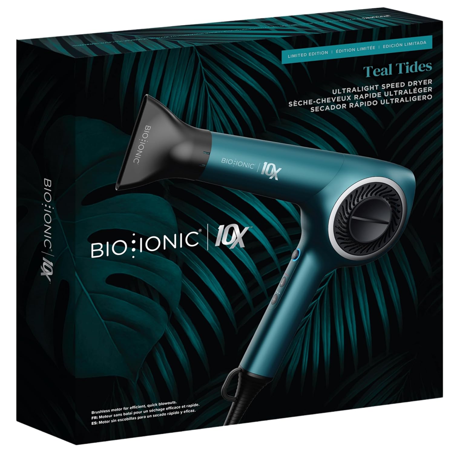 Bio Ionic 10X Ultralight Speed Hair Dryer, Blow Dryer with Adjustable Heat & Speed, Memory Function, Professional Hair Styling Tool for Fast, Frizz-Free Hairstyles
