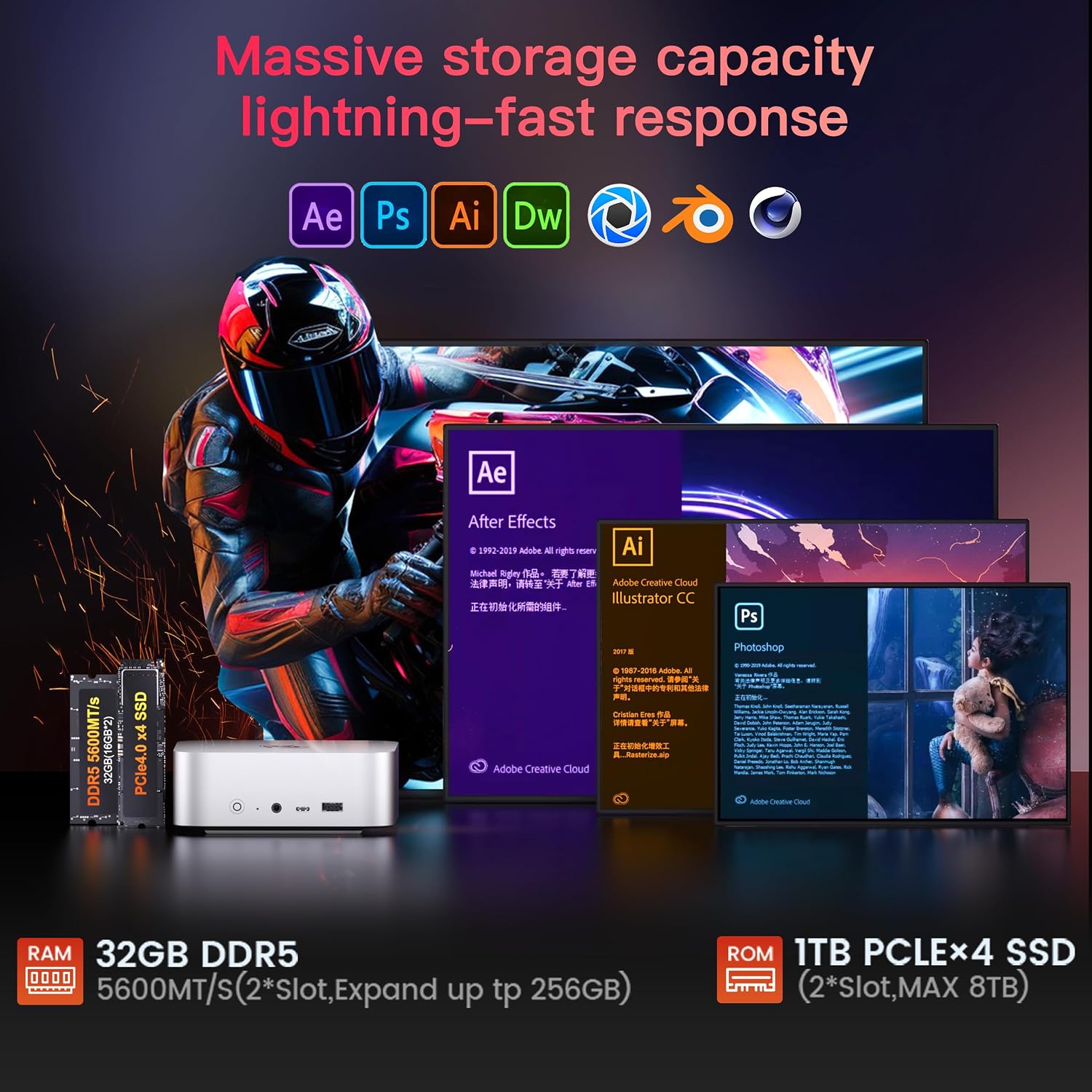 Beelink SER10 MAX Mini PC, AMD Ryzen AI 9 HX 470(12C/24T,Up to 5.2GHz), AMD Radeon 890M Graphics, 32GB DDR5 1TB SSD, 10G LAN/USB4.0/4K 240Hz Triple Display/WiFi6,BT5.2,Home/Office mini Computer
