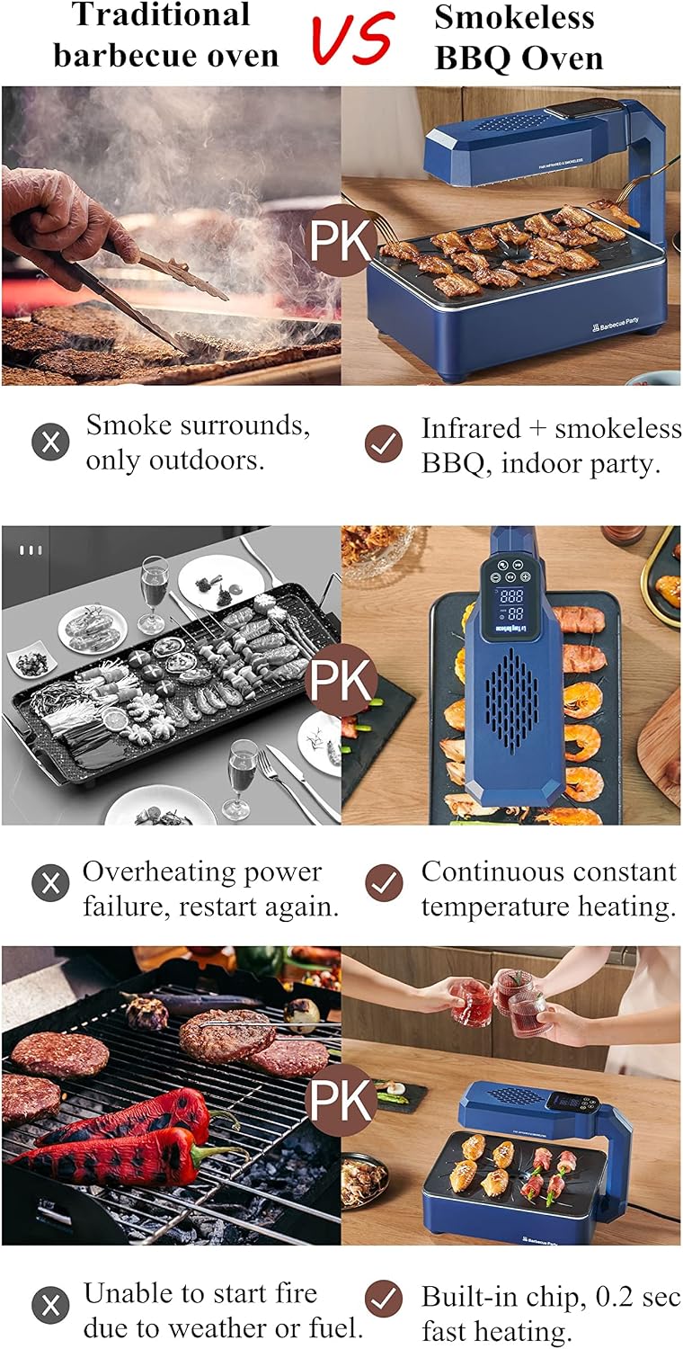 Smokeless Indoor Grill Household Infrared Electric Barbecue Plate Non-stick Barbecue Pan