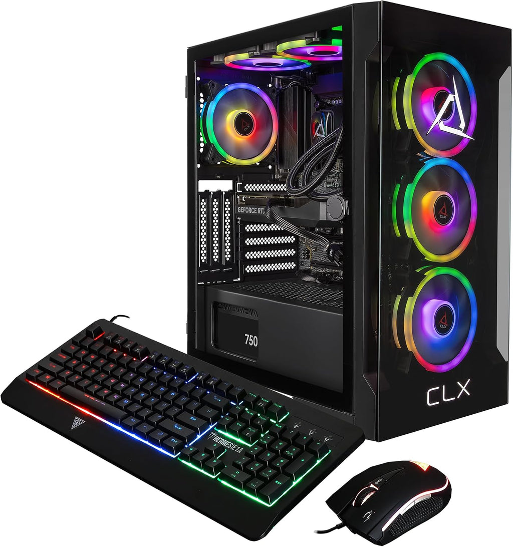 CLX Set Gaming PC - Intel Core i9 14900KF 3.2GHz, GeForce RTX 5060 Ti, 2TB NVMe M.2 SSD, 32GB DDR5 RGB Memory, 360mm AIO, WiFi, Windows 11 Home, Black