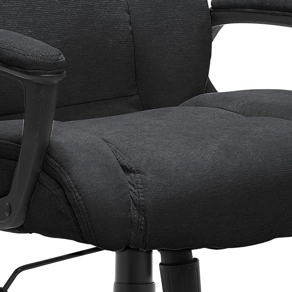 Serta Connor Executive Office Chair, Ergonomic Computer Chair with Layered Body Pillows, Contoured Lumbar, Adjustable Seat, Microfiber Fabric, Black