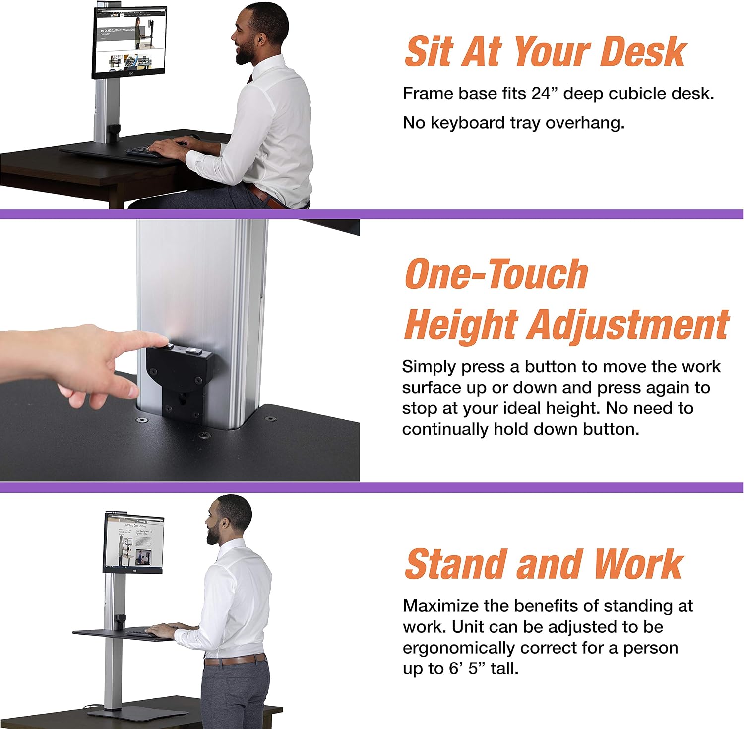 Victor DC400 Electric Standing Desk,28'W