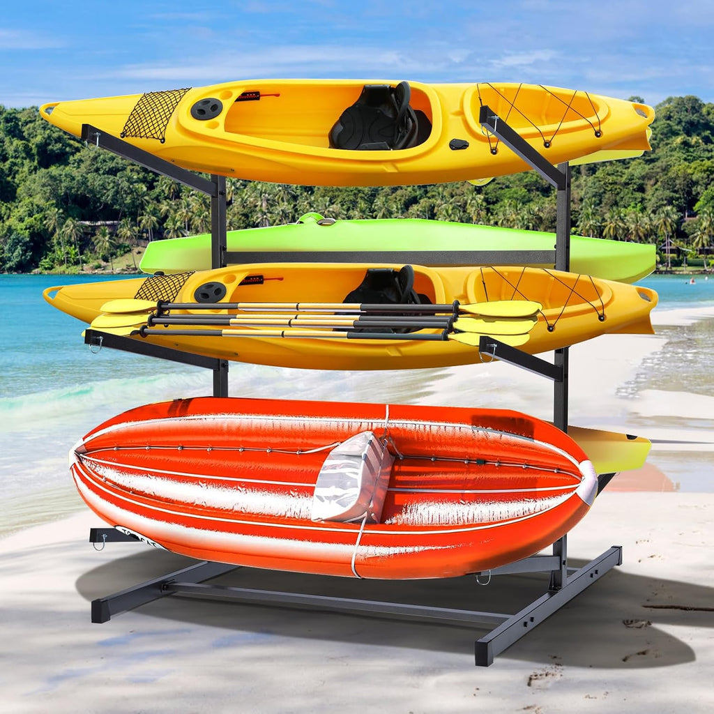 Kayak Storage Rack, Heavy Duty Kayak Racks for Garage and Outdoor Storage, Storage Rack for Kayak, Canoe, Surfboard & Paddleboard