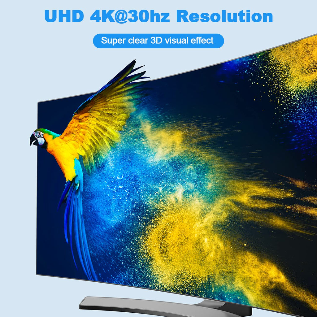 HDMI Extender Splitter 1 x 2, JCHICI 4K@30Hz 100M(328fts) HDMI Splitter with Loopout and EDID Copy Function, Lossless Transmission and Zero Latency, Support 3D
