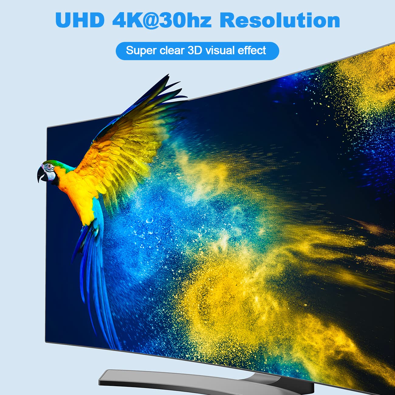 HDMI Extender Splitter 1 x 2, JCHICI 4K@30Hz 100M(328fts) HDMI Splitter with Loopout and EDID Copy Function, Lossless Transmission and Zero Latency, Support 3D