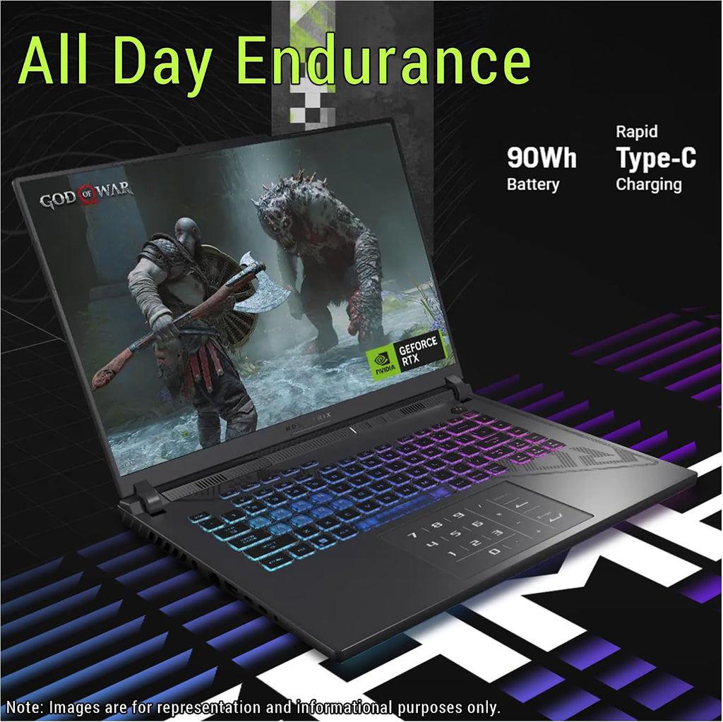 ASUS ROG Strix G18 Gaming Laptop, AMD Ryzen 9-8940HX, 64 GB DDR5 RAM, 1 TB PCIe SSD, 18' 2.5K (2560x1600) 240Hz Display, Nvidia G-Force RTX 5060, Backlit 4-Zone RGB Keyboard, W11 Home, Eclipse Gray
