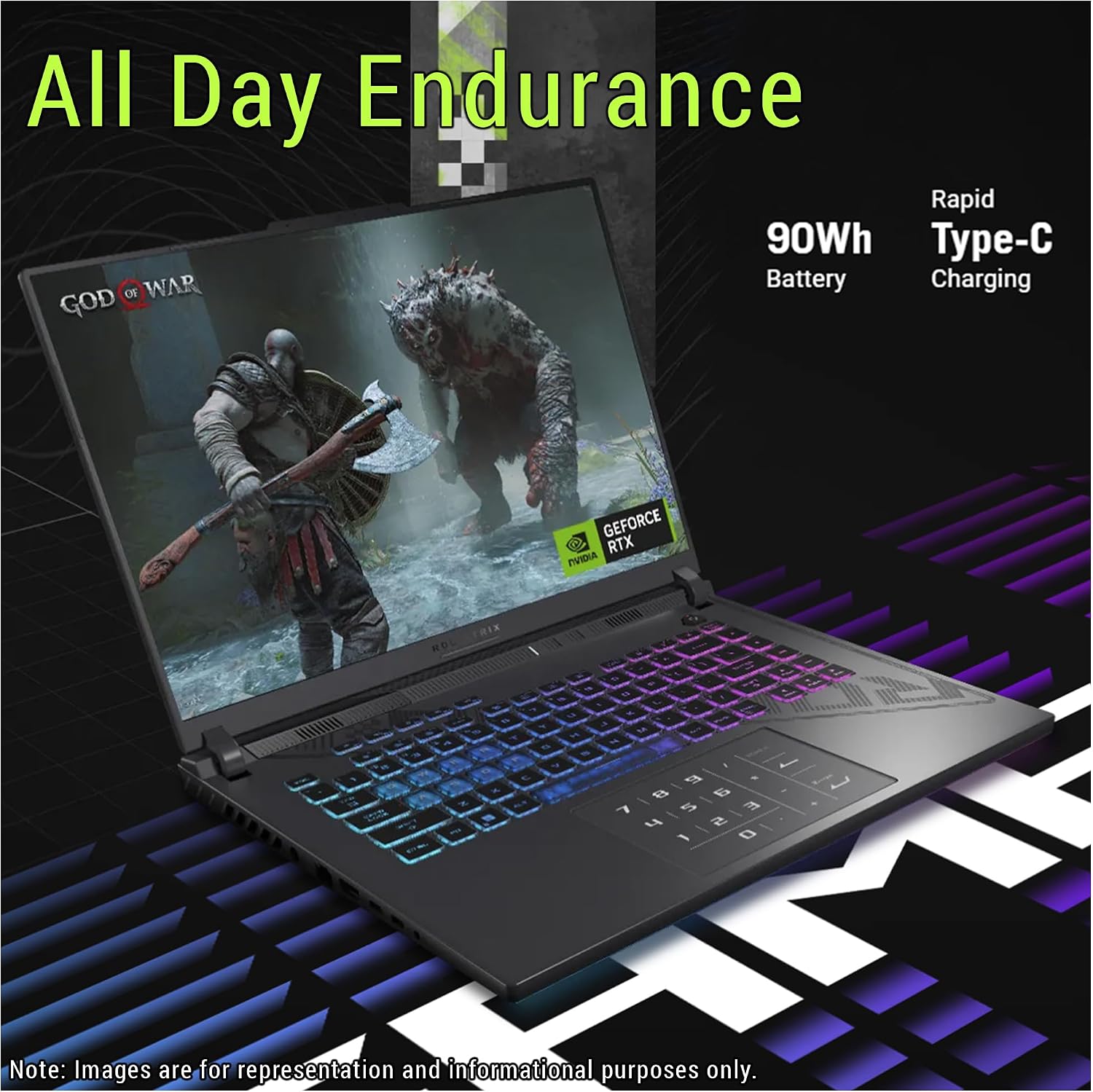 ASUS ROG Strix G16 Gaming Laptop, AMD Ryzen 9-9955HX, 32 GB DDR5 RAM, 1 TB PCIe SSD, 16' 2.5K (2560x1600) Display, Nvidia G-Force RTX 5070Ti, Backlit Chiclet Keyboard RGB, W11 Pro, Eclipse Gray