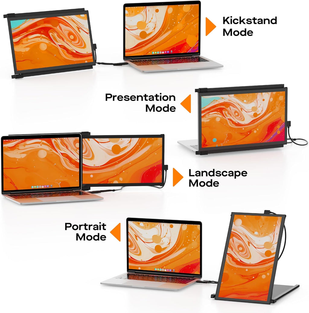 New Mobile Pixels Duex Plus DS Laptop Screen Extender, 13.3' FHD 1080P IPS Portable Monitor, Auto Rotation USB Type-C/HDMI Plug and Play Laptop Monitor, Windows/Mac/Android/Switch Compatible