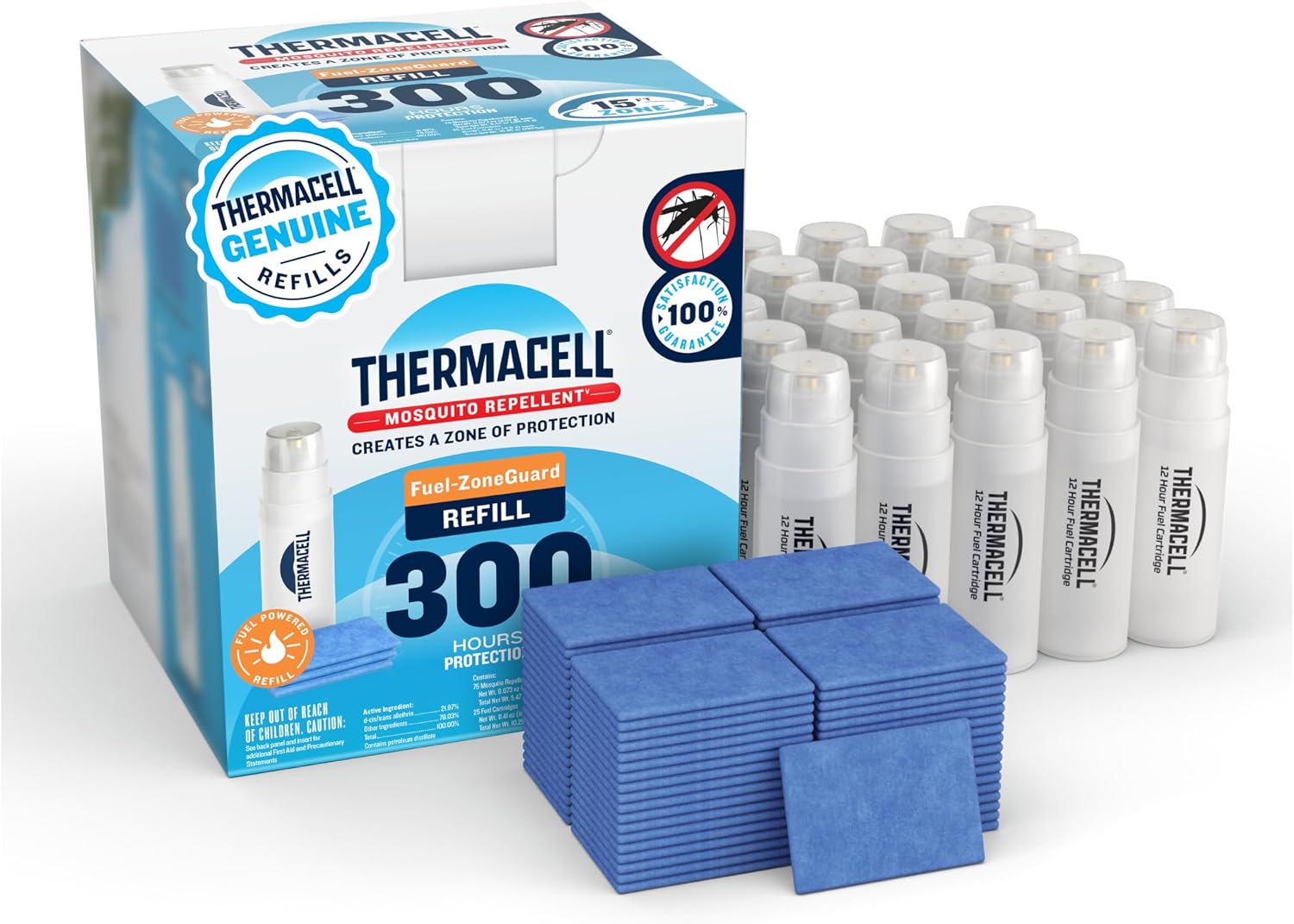 Thermacell Mosquito Repellent Refills; Compatible with Any Fuel-Powered Thermacell Repeller; Highly Effective, Long Lasting, No Spray or Mess; 15 Foot Zone of Mosquito Protection