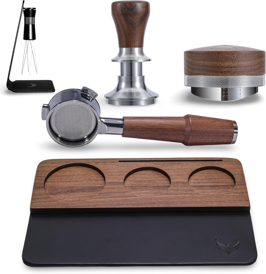 54mm Breville Accessories for Espresso Machine – Bottomless Portafilter, Calibrated Tamper, Distributor, WDT Tool, Tamping Station Fits Barista Express, Pro, Touch, Bambino, Infuser, Duo Temp