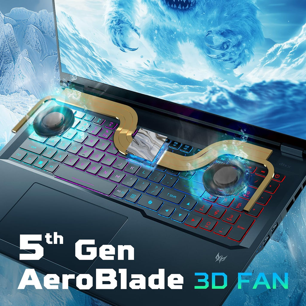 acer Predator Helios Neo 18 AI Gaming Laptop | Intel Core Ultra 9 Processor 275HX | NVIDIA GeForce RTX 5070 Ti | 18' WQXGA 240Hz G-SYNC | 16GB DDR5 | 1TB Gen 4 SSD | Killer Wi-Fi 6E | PHN18-72-92Y3