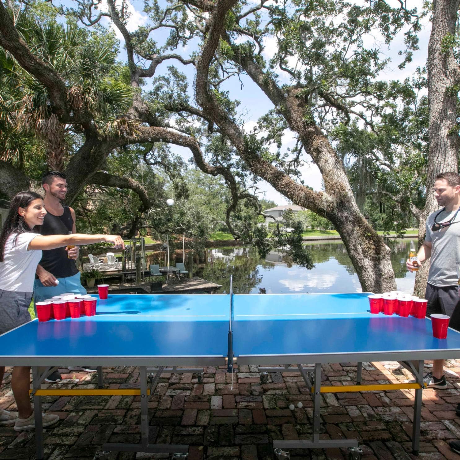 STIGA Outdoor Table Tennis Table – All-Weather Waterproof Aluminum Ping Pong Table with Net & Post, QuickPlay Assembly, 108' L x 60' W x 30' H