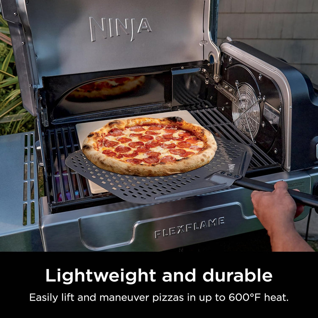 Ninja FlexFlame, Pizza Kit, Electric & Propane Grill, 5-in-1 Cooking System, Includes FlexFlame 16'' Pizza Stone, Durable Cordierite & 16'' Perforated Pizza Peel, Heat-Safe up to 600F, XL Surface