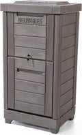 Step2 Lakewood Package Delivery Box, Weather Resistant, Large Outdoor Parcel Storage, Made of Durable Plastic, Easy Install, Lock & Key Access, Dark Cedar
