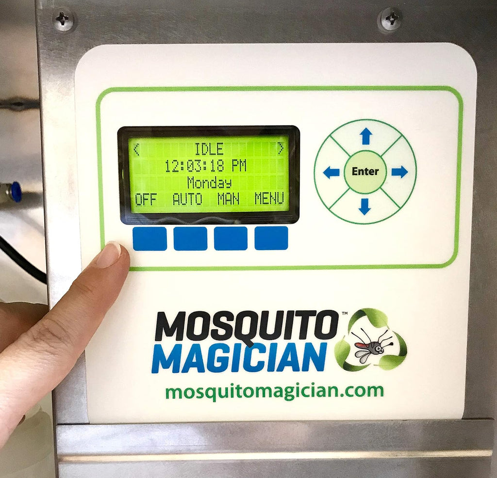 Mosquito Killer Machine Dual Reservoir Stainless Steel - Customizable Coverage, Easy Installation, Automatic Yard Care for Mosquitoes, Fleas, & Fire Ants. Delivers Various Products to Lawn and Plants