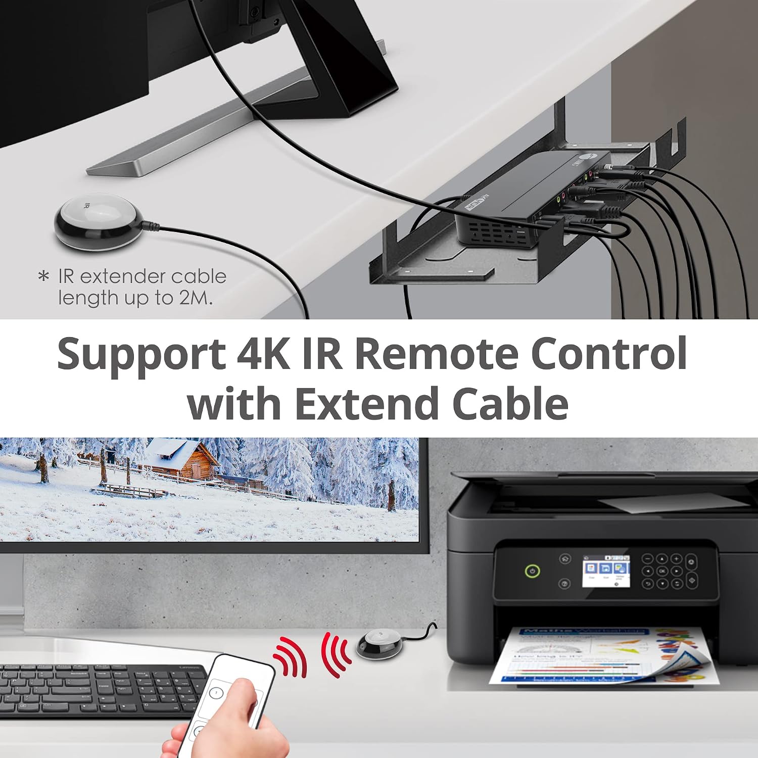 SIIG 2-Port 4K KVM Switch DisplayPort with Remote Control, DP or HDMI Output, 2X USB 3.2 Type-A Ports, Support DisplayPort 1.4/1.2, EDID Bypass, Compatible with Windows and Mac (CE-KV0C11-S1)