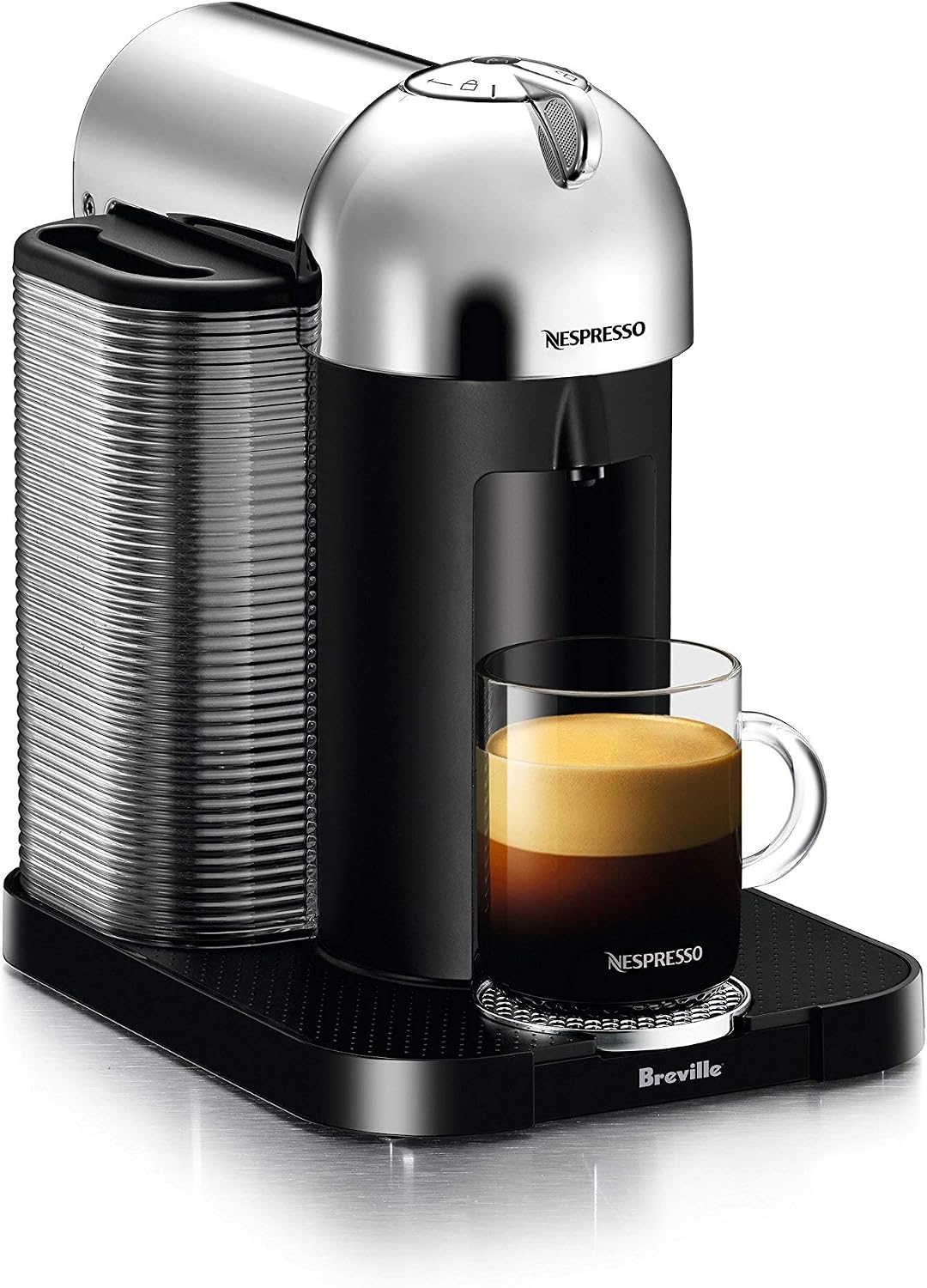 Nespresso Vertuo Coffee and Espresso Machine by Breville (Chrome) (Renewed)