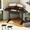 SEDETA Corner Standing Desk, 32'' Small Height Adjustable Electric Computer Desk with Drawer for Gaming, Small Space, Stand up Home Office Writing Desk, Small Gaming Table, Black
