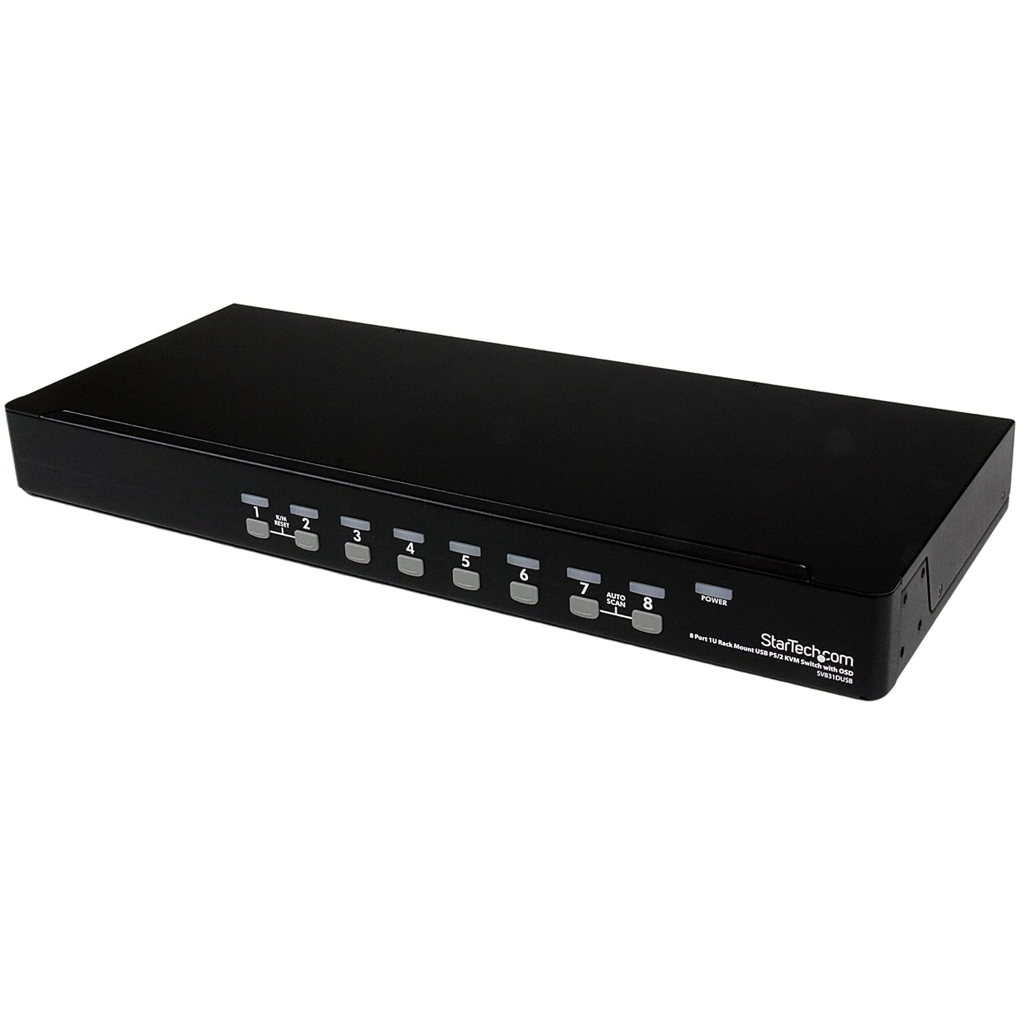 StarTech.com 8 Port VGA KVM Switch - 1U Rack Mount - USB PS/2 KVM Switch with OSD - 1920 x 1440, TAA @60hz - KVM Video Switch (SV831DUSB)