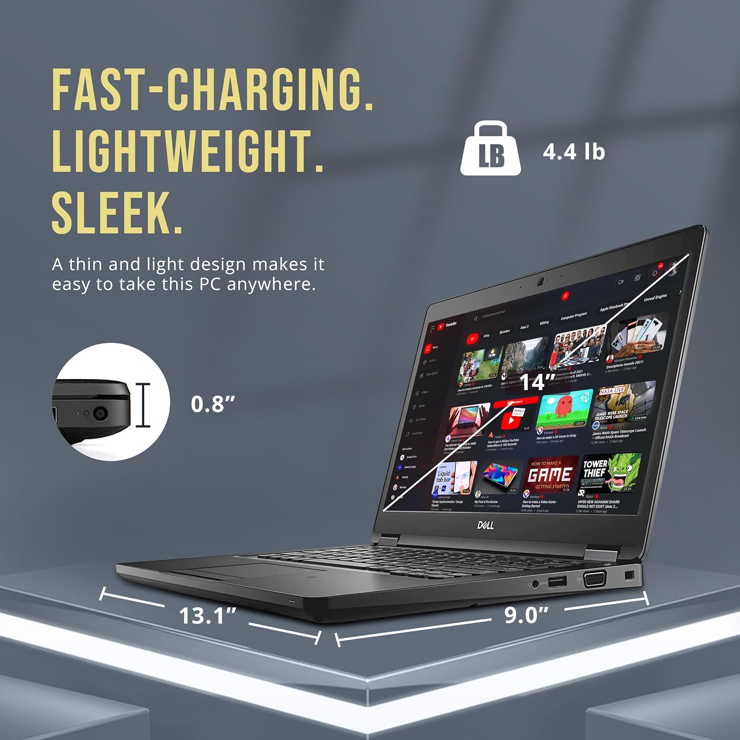 Dell Latitude 5490 14' FHD Business Laptop, Intel i5-8350U Processor, 16GB RAM, 512GB PCIe SSD, ‎Intel UHD Graphics, Backlit Keyboard, HD Webcam, Win 11 Pro, Black(Renewed)