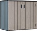 HOMSPARK Outdoor Storage Shed 37 Cu.Ft, All-Weather Resistant Resin Garden Sheds & Outdoor Storage Clearance with Floor, Double-Layer Plastic Tool Sheds for Patio, Garden & Lawn (Shallow Brown)