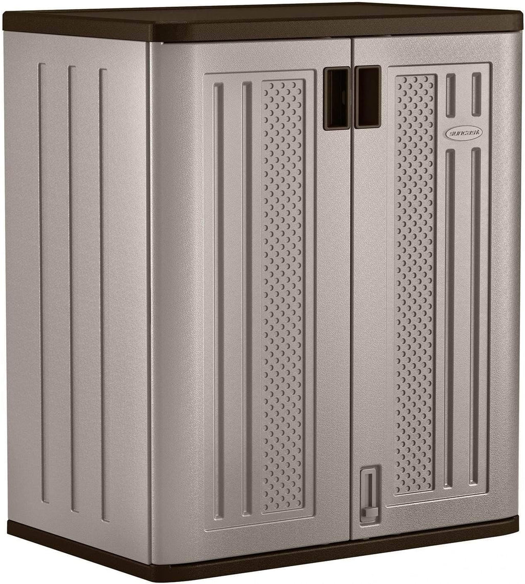 Suncast 36' Resin Base Garage Storage Cabinet, Platinum, Made in the USA