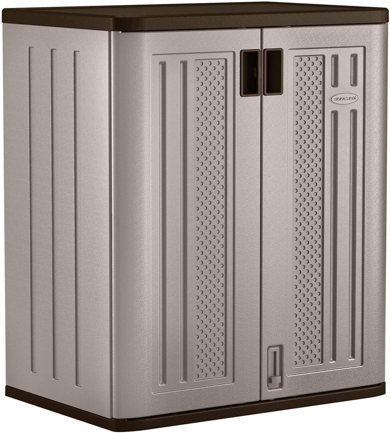 Suncast 36' Resin Base Garage Storage Cabinet, Platinum, Made in the USA