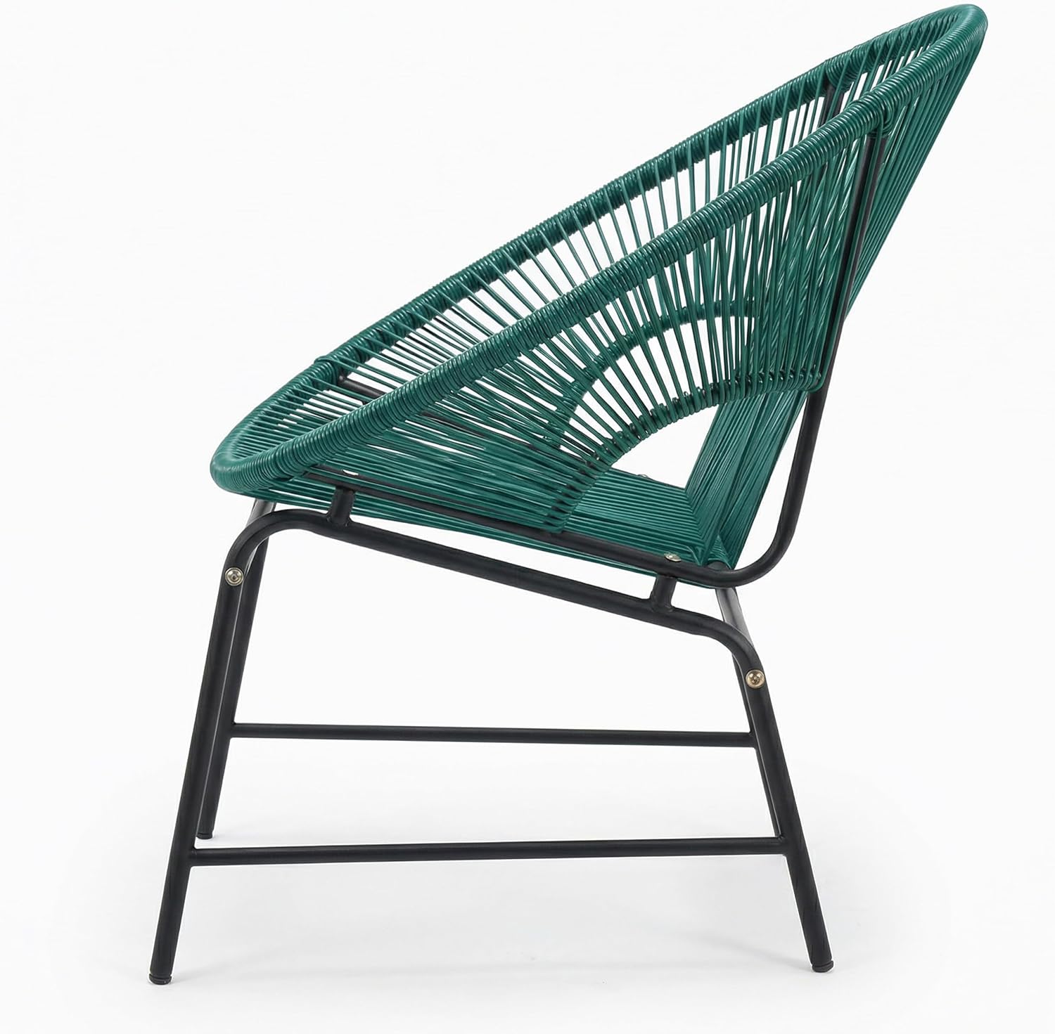 Christopher Knight Home Outdoor Wicker Chairs Set of 2, Patio Papasan Chair with Metal Frame, Faux Rattan Lounge Chair Outdoor, Teal