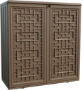 Mrosaa Indoor Outdoor Storage Cabinet Waterproof with 1 Shelf, Plastic Outdoor Storage Cabinets for Patio/Garden/Backyard, Size 34.3''L*15''W*36.2''H(Brown)