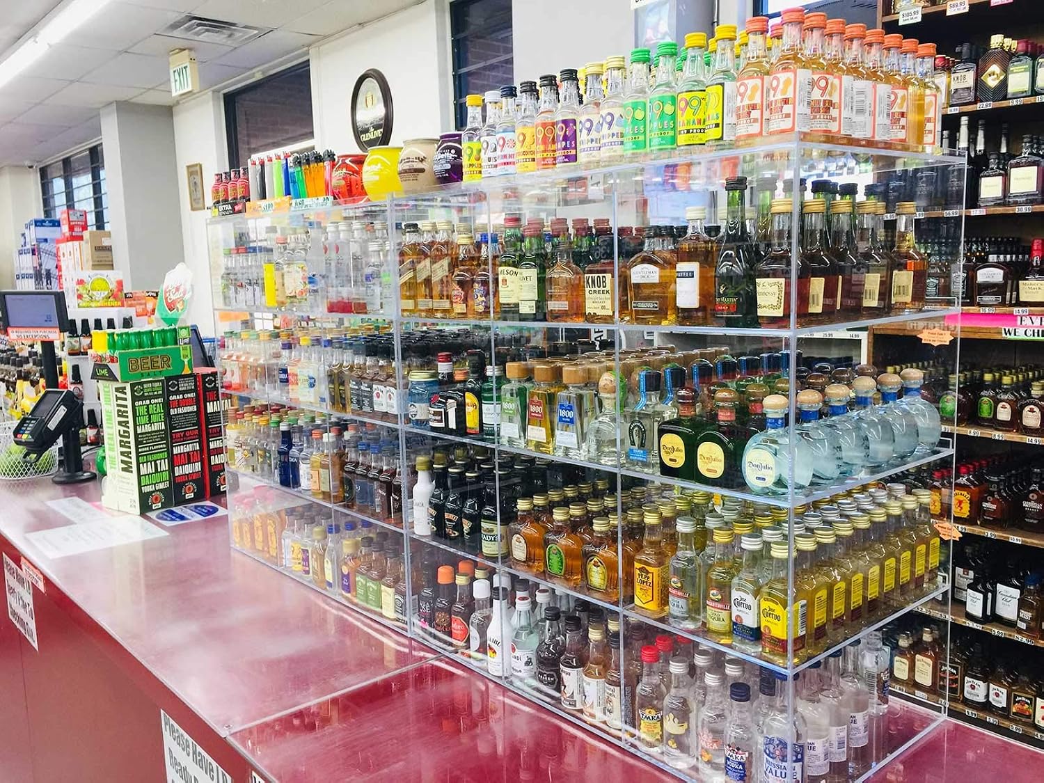 Commercial Retail Display for Mini Sampler 50ml Liquor Shot Airplane Bottles Nips Rack Also Any Other Point of Sale Items 12 Section