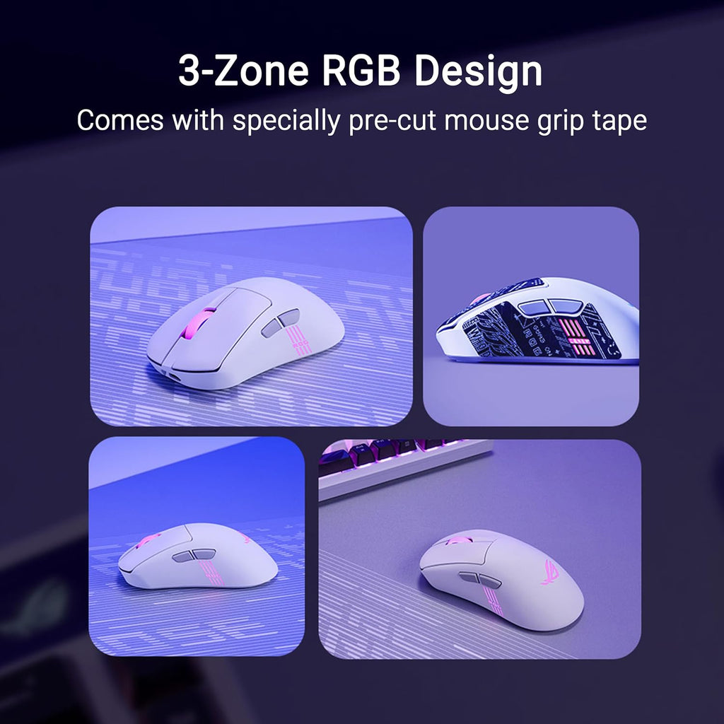 ASUS ROG Keris II Origin Wireless Gaming Mouse – Right-Handed Ergonomic, 65g, Tri-Mode Connectivity, 42K DPI, up to 127Hr Battery, Web-Based Configuration, PC/Mac Support