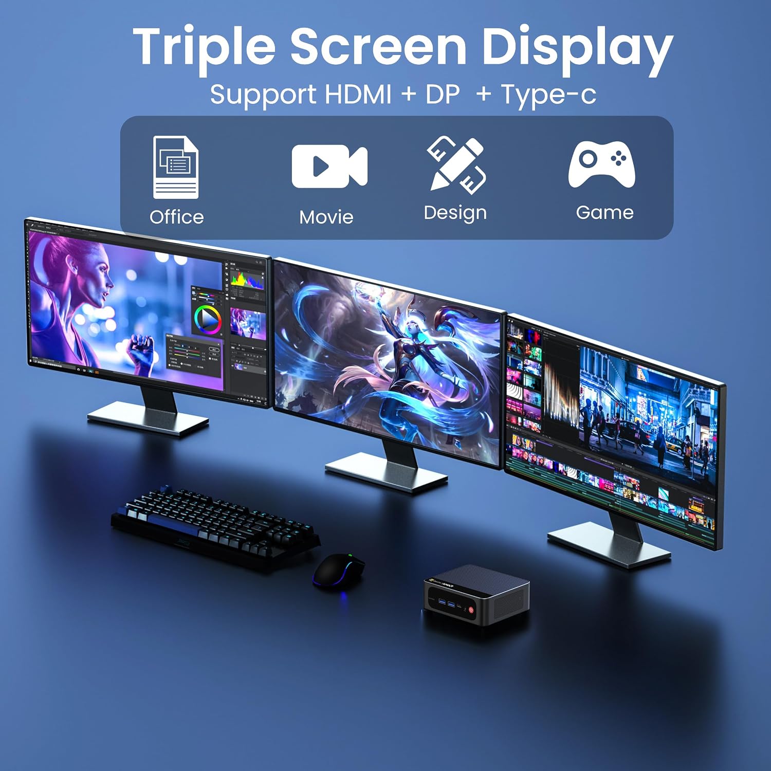 Beelink Mini PC AMD Ryzen 7 6800U Up to 4.7GHz 8C/16T, 24GB LPDDR5 RAM 500GB M.2 SSD, SER5 MAX Mini Computer Support 1000M LAN/4K Triple Screen Display(HDMI+DP+Type-C)/WiFi6/BT5.4/Home/Office