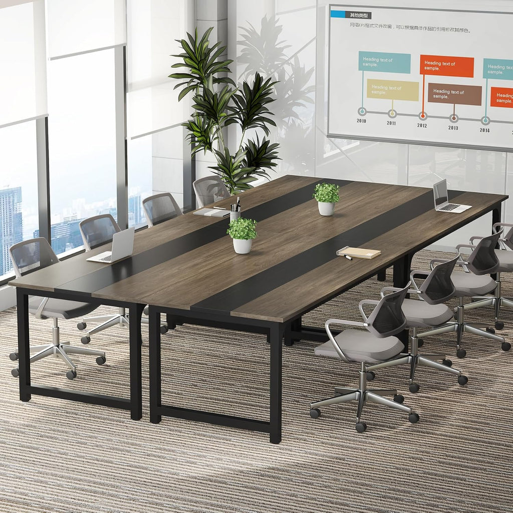 Tribesigns Modern Computer Desk, 70.8 x 31.5 inch Large Office Desk Computer Table Study Writing Desk Workstation for Home Office, Grey/Black