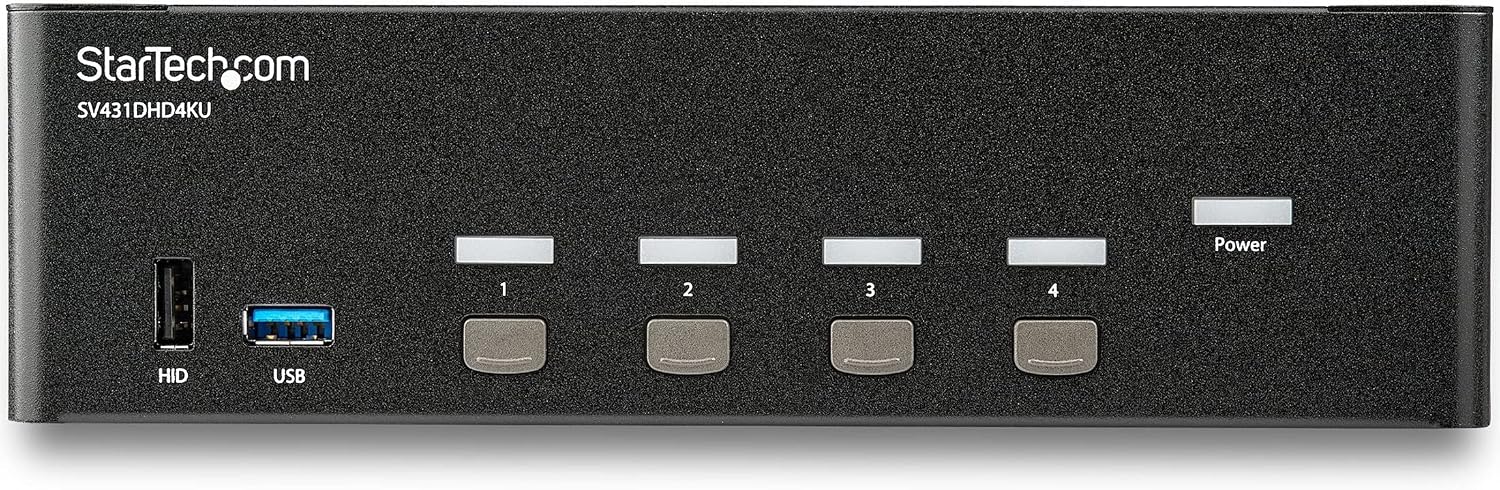 StarTech.com StarTech.com 4-Port Dual Monitor HDMI KVM Switch with Audio & USB 3.0 hub - 4K 30Hz - 4 PC Mac Computer KVM Switch Box for HDMI Display , TAA (SV431DHD4KU)