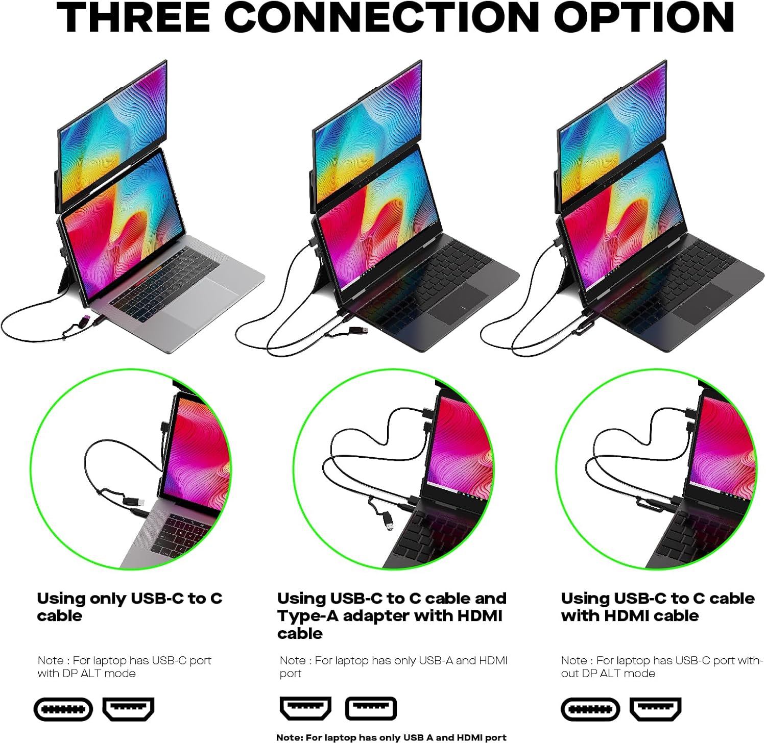 Duex Float New Mobile Pixels 15.6' Stacked Portable Monitor, FHD IPS Portable Touchscreen (Built-in Kickstand), USB C/HDMI Laptop Screen Extender (Optional Magnets), Windows, MacOS, ChromeOS, Switch