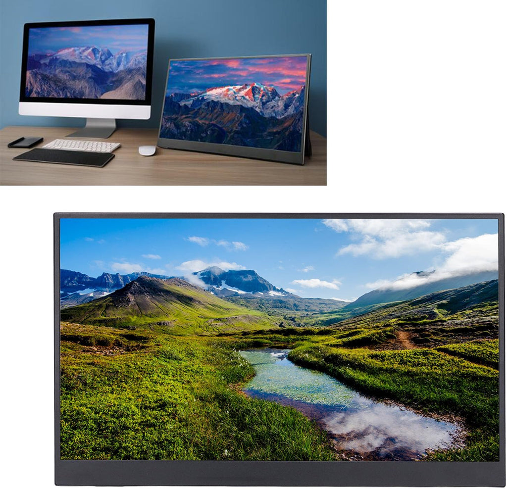 ciciglow 15.6 Inch Portable Display, 1080P Computer Display, Thin and Lightweight Portable External Touch Screen Display for Laptop Computer PC Game Console
