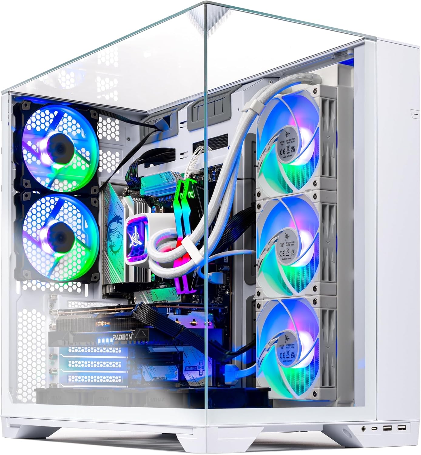 Skytech Gaming O11 Vision Gaming PC, AMD Ryzen 7 7800X3D 4.2GHz, AMD RX 9070XT 16GB VRAM, 1TB Gen4 NVMe SSD, 32GB DDR5 RAM 6000, 850W Gold ATX 3 PSU, 360 ARGB AIO, WI-FI 5, Windows 11, Desktop
