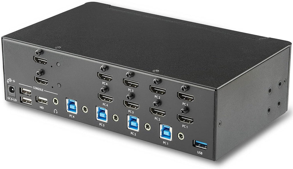 StarTech.com StarTech.com 4-Port Dual Monitor HDMI KVM Switch with Audio & USB 3.0 hub - 4K 30Hz - 4 PC Mac Computer KVM Switch Box for HDMI Display , TAA (SV431DHD4KU)