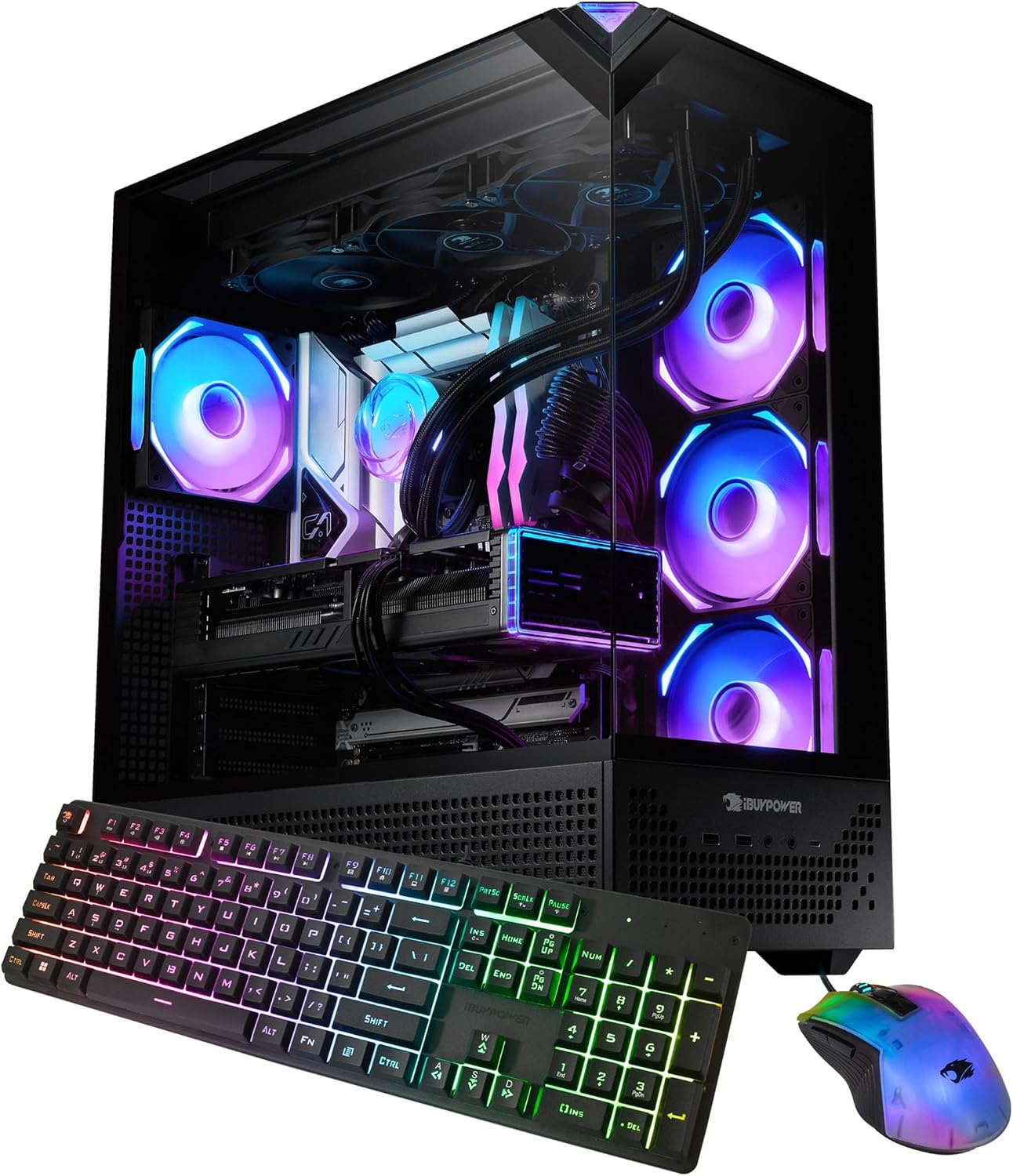 iBUYPOWER Element Pro Black Gaming PC Desktop Computer Intel Core i9 14900KF CPU, NVIDIA GeForce RTX 5070 12GB GPU, 32GB DDR5 RGB RAM, 2TB NVMe SSD, Windows 11 Home, Keyboard, Mouse - EPBI9N5701