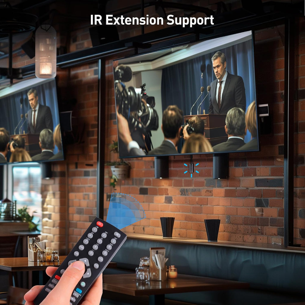Cable Matters 4K@60Hz 4K HDMI Extender Splitter 1x2 with Local Loopout, IR Extension, and Dual Remote Display Support - Extends 4K@60Hz Video up to 115ft, 1080P@60Hz Video to 197ft