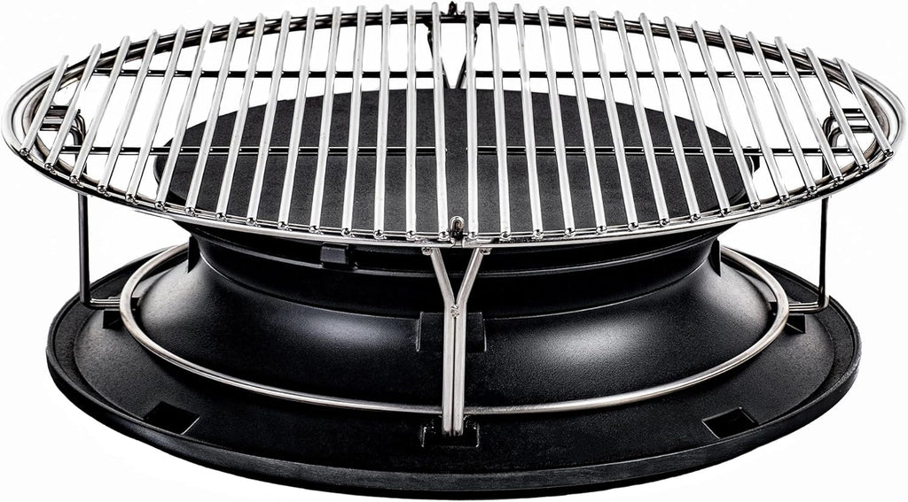 Kamado Joe SlōRoller Hyperbolic Smoke Chamber Accessory Insert with Stainless Steel Rack for Big Joe 24-inch Charcoal Grill and Smokers in Black, Model BJ-HYPER