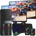 DELL RGB Gaming Tower Computer - i7 6th Gen,GTX 1050 Ti 4GB,16GB RAM,1TB SSD,New Dual 24 inch LED Screen,RGB Keyboard with AI-Enabled Key,Mouse,Wi-Fi,RGB Mini Speaker,Windows 11 Pro (Renewed)