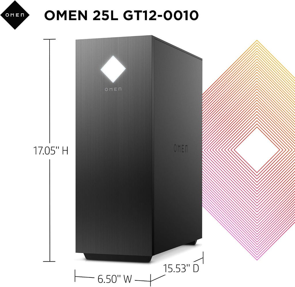 OMEN 25L Gaming Desktop PC, AMD Radeon RX 5500, AMD Ryzen 5 3500, HyperX 8GB DDR4 RAM, 512GB PCIe NVMe SSD, Windows 10 Home, VR Ready, RGB Lighting (GT12-0010, 2020 Model)
