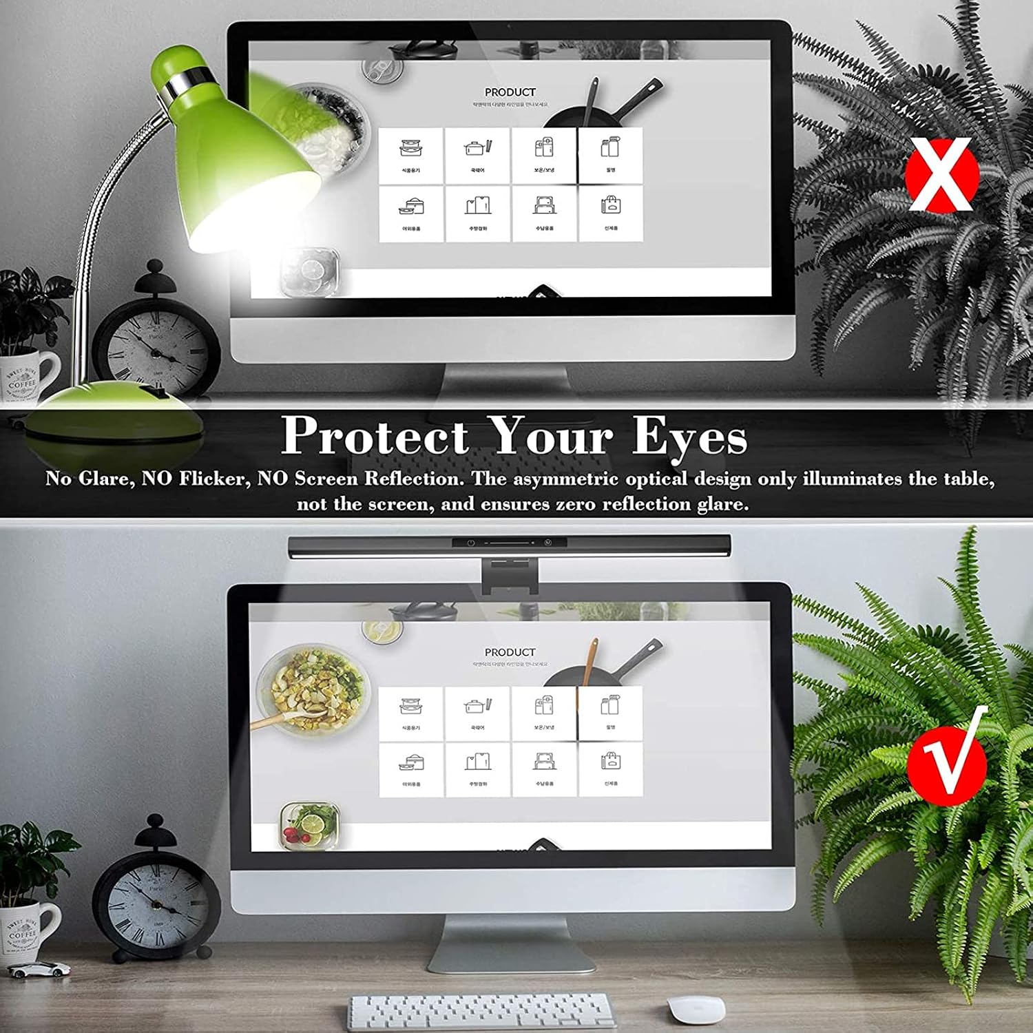 YESLIGHTING Computer Monitor Light,Screen Light Bar E-Reading LED Task Lamp with Touch Sensor,No Glare on Screen, USB Powered, Adjustable Brightness/Color Temperature Eye-Caring Reading Light