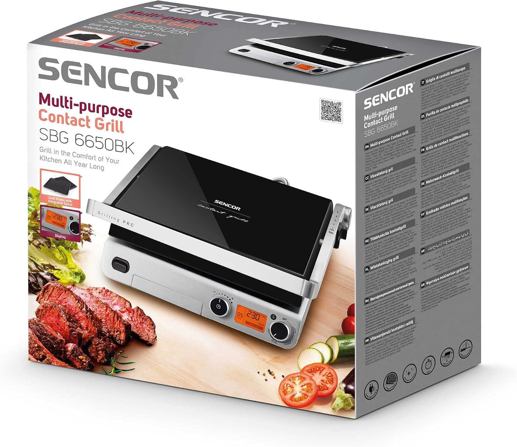 Sencor Contact Grill Non-stick grill plates of 3rd Generation with integrated heating spiral