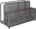 Poolside Float Storage, Outdoor Storage, Patio Poolside Float Storage Basket, Storage Box, PE Rattan Outdoor Pool Caddy with Rolling Wheels for Floaties, Patio, Pool, Beach-Sturdy & Movable,