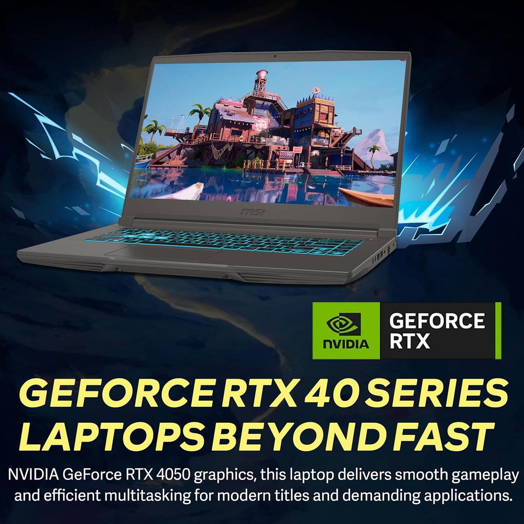 msi Thin 15 15.6' FHD 144Hz Gaming Laptop, Intel i5-13420H, NVIDIA GeForce RTX 4050, 64GB DDR4 RAM, 2TB PCIe SSD, Backlit Keyboard, Wi-Fi 6E, Webcam, Win 11 Pro, Gray, 256GB Docking Station Set