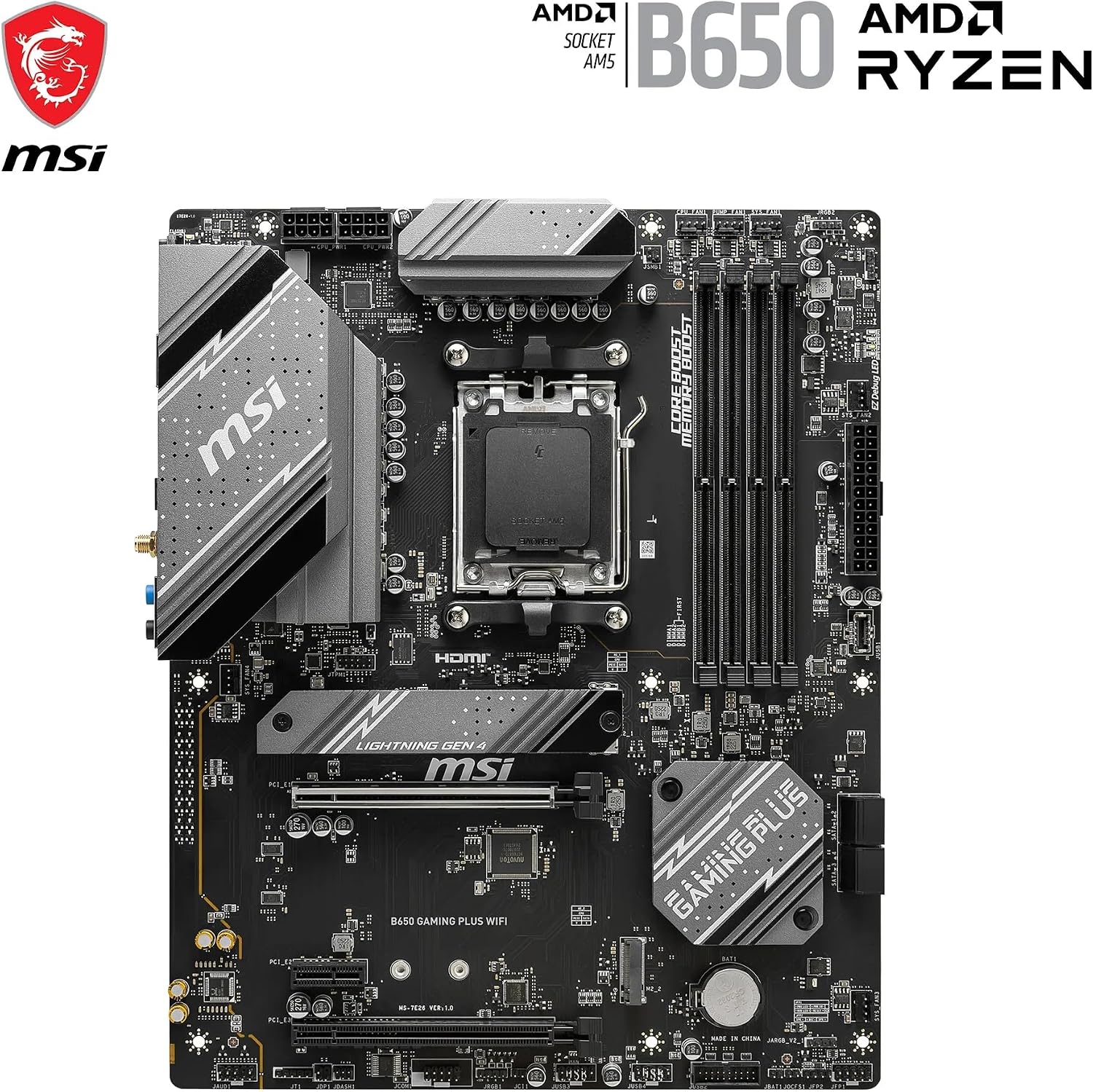 MSI B650 Gaming Plus WiFi Motherboard AMD B650 Socket AM5 ATX